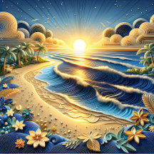 Ocean View Tropical Paper Quilling Effect 