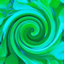 Groovy Abstract Turquoise Liquid Swirl Painting