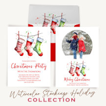 Christmas Watercolor Whimsical Stockings