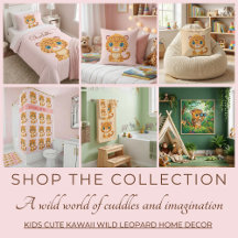 Kids Cute Kawaii Wild Leopard Home Decor