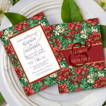Ruby Red Wedding Floral Chintz