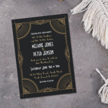 1920's Art Deco Black & Gold Elegant Design