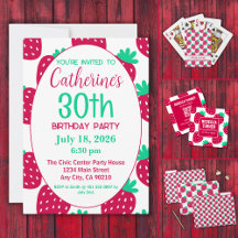 Cute Minimal Strawberry Pattern in Red and Green