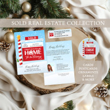 Sold Sign Real Estate Christmas Holiday Cards