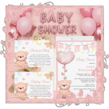 Pink Heart Shaped balloon Cute Teddy Bear