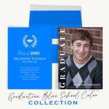 Graduation School Colors Azure Blue