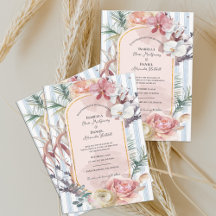 Tropical Orchid Destination Wedding Stationery