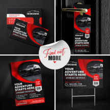 Modern Red Affordable Car Rental Car Hire Auto