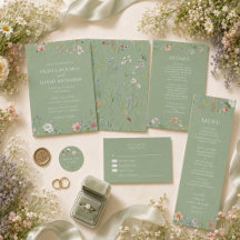 Sage Green Wildflower Wedding Collection
