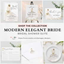 Elegant Bride Blonde Script Heart Bridal Shower