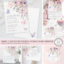 A Little Butterfly Elegant Wildflower Baby Shower