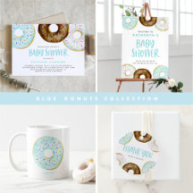 Blue and Chocolate Sprinkle Donuts Baby Shower