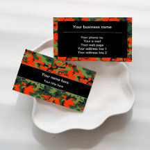 Orange Green Camouflage Business Cards Collection