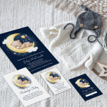 Crescent Moon Teddy Bear Baby Shower Collection