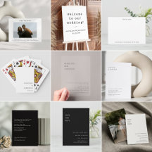 Black White Typewriter Modern Wedding Collection