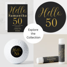 50th Birthday Hello 50 Black Gold Party Supplies
