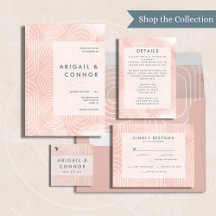 Chic Peach Ovals & Circles Wedding