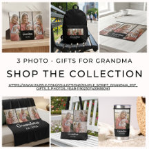 Simple Script Grandma Est. Gifts - 3 Photos Year