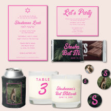 Pink Neon Tropical Bat Mitzvah Party