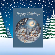 Watercolor Christmas postcards