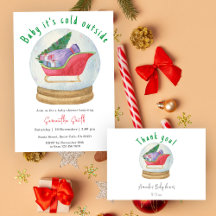 Santa's sleigh in glass ball - Baby shower