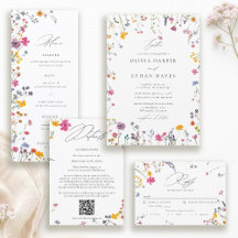 Wildflower Garden Modern Wedding Stationery