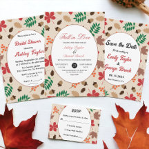 Elegant Fall Leaves Pattern Wedding Collection