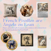 French Poodle Sympathy Condolence Cards Memorials 