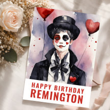 Romantic Gothic Birthday Card Custom Name