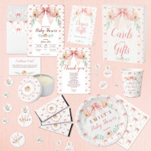 Coquette bow and florals Baby Shower