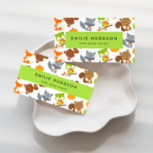 Woodland Animals Business Cards Collection