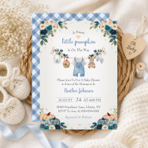 Sweet Little Pumpkin Blue & Teal Baby Shower