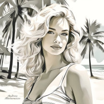 Girl Elegant in Black and White