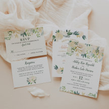 Blush Floral Gold Greenery Wedding Collection