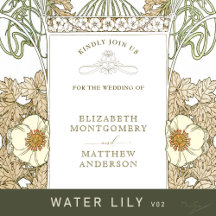 Water Lily v02 - Vintage Art Nouveau