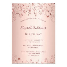 100th Birthday - rose gold sparkling stars