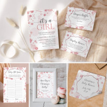 Rose Gold Polka Dots Baby Girl Shower Collection