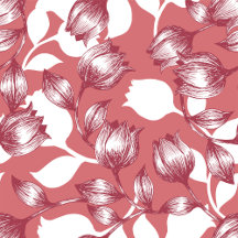 Elegant Red Tulip Silhouette Floral Pattern