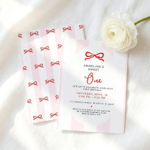 Sweet One Girl Pink Bow Birthday