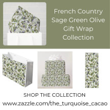 French Country Sage Green Olive Gift Wrap
