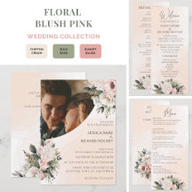 Blush Pink Floral Wedding Stationery Suite