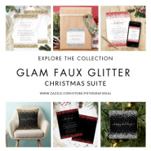 Sparkly Glitter Christmas Party Invites Supplies