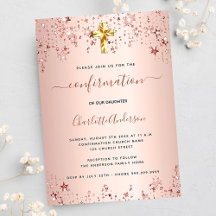 Confirmation - girl - rose gold glitter