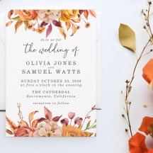 Rustic Brown Orange Floral Fall Wedding Collection