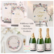 Wildflower Adult Birthday Custom Party Products