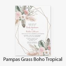 Pampas Grass Boho Tropical Floral