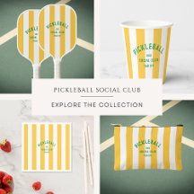 Pickleball Social Club Yellow Cabana Stripe