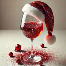 Christmas Red Plaid Wine Glass with Santa 