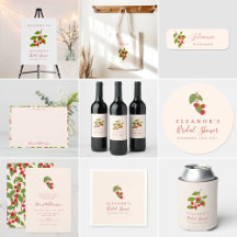 Summer Vintage Red Cherries Boho Bridal Shower