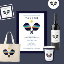 Pickleball Party Invitations, Party Favors & Decor